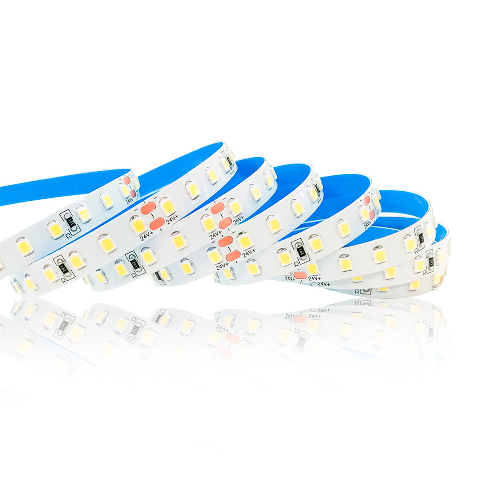 HiLumen 640 LEDs 4000K Strip Light 24V DC, CRI 90+, 12W/m, Flexible Cuttable Strip, IP20 Indoor Lighting