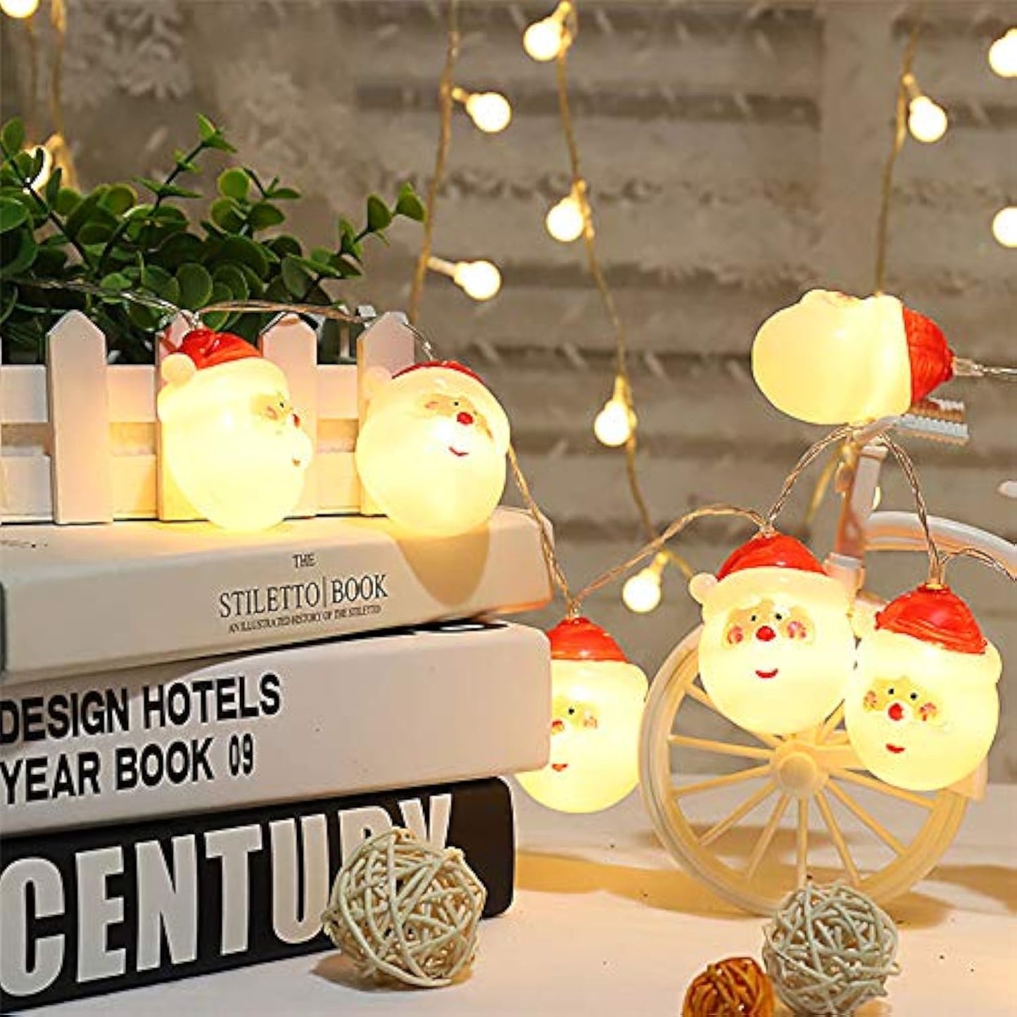 Santa Claus Christmas Lights, Xmas String Lights Waterproof 6 ft 10 LEDs