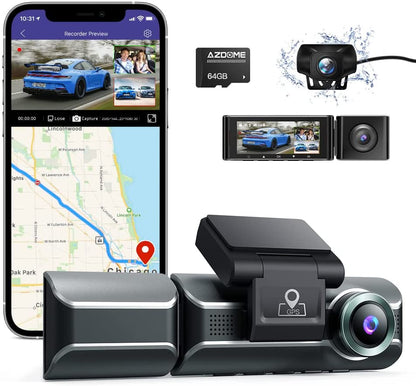 AZDOME M550 Max 4K 3 Channel Dash Cam, Dual STARVIS Sensors, 4K+2.5K+1080P,