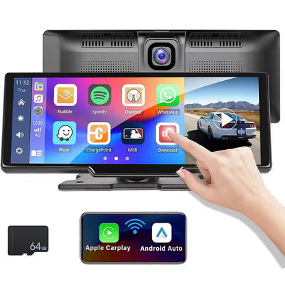 10.26-inch CarPlay with Wireless Android Auto and 4k 2-Channel Dash Camera