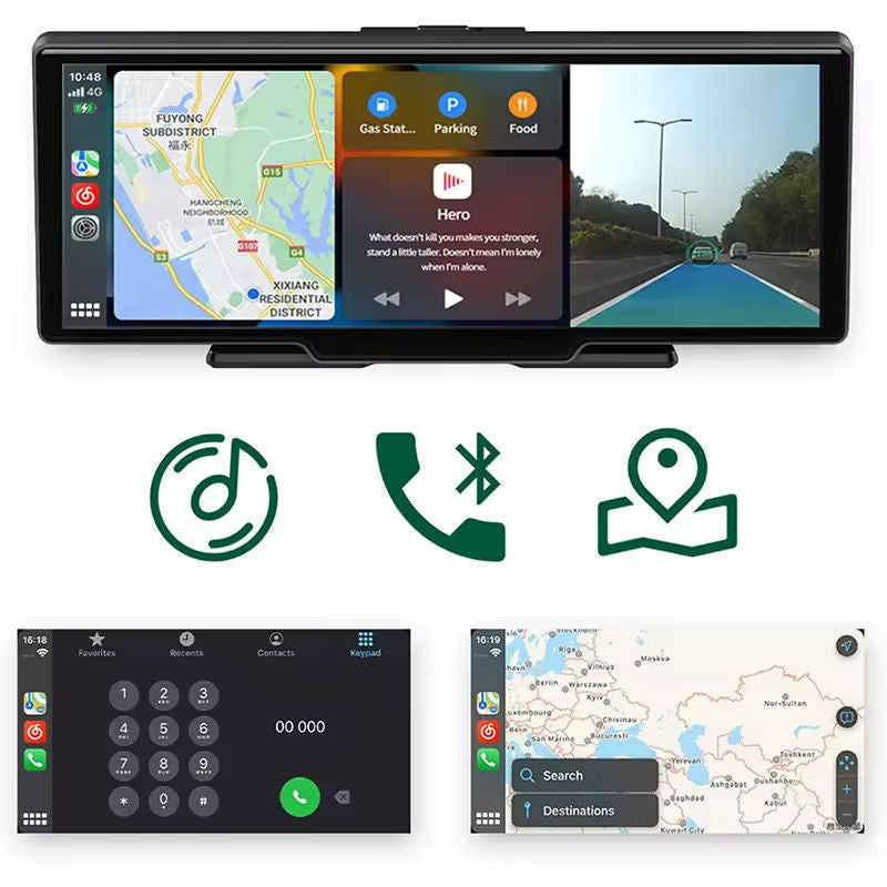 10.26-inch CarPlay with Wireless Android Auto and 4k 2-Channel Dash Camera