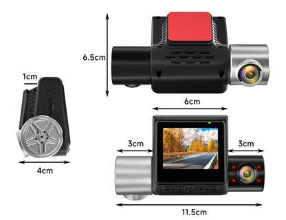 4K Car Front Inside Back 3 Channel Dash Camera 2” IPS Screen with WIFI