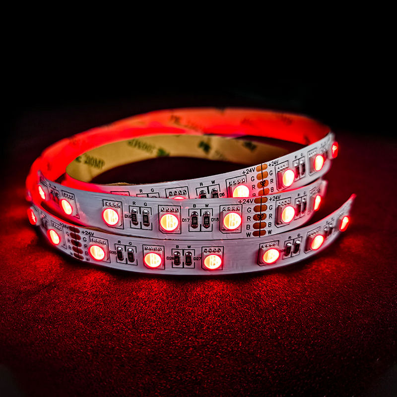 5050 RGBW LED Strip Light 24V DC, 14.4W/M High Brightness, 300 LEDs, Flexible LED Tape Light, Full Color RGBW, 10mm Width, IP20 Indoor, cETLus Certified, 5M Roll