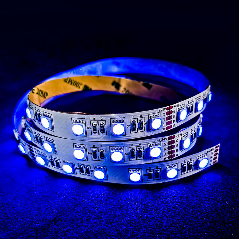 5050 RGBW LED Strip Light 24V DC, 14.4W/M High Brightness, 300 LEDs, Flexible LED Tape Light, Full Color RGBW, 10mm Width, IP20 Indoor, cETLus Certified, 5M Roll