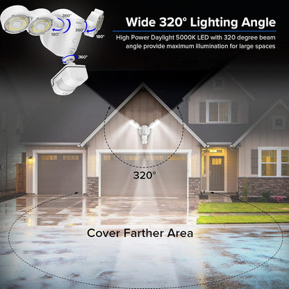 SANSI LED Security Lights Motion Sensor Light Outdoor, Dusk to Dawn Flood Light Outdoor, 30W 4000lm 5000K Motion Light, IP65 Waterproof Motion Sensor Flood Light Exterior Light, White