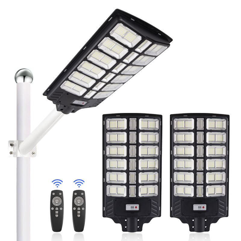 Solar Street Lights, dusk-to-dawn Parking Lot Lights with Motion Sensor and Remote
