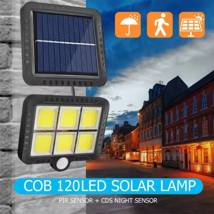 120 LED Motion Sensor Wall Solar Light with Separated Solar Panel