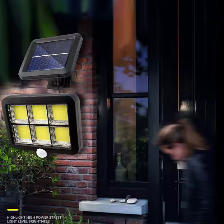 120 LED Motion Sensor Wall Solar Light with Separated Solar Panel