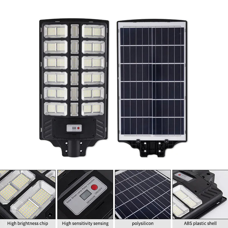Solar Street Lights, dusk-to-dawn Parking Lot Lights with Motion Sensor and Remote