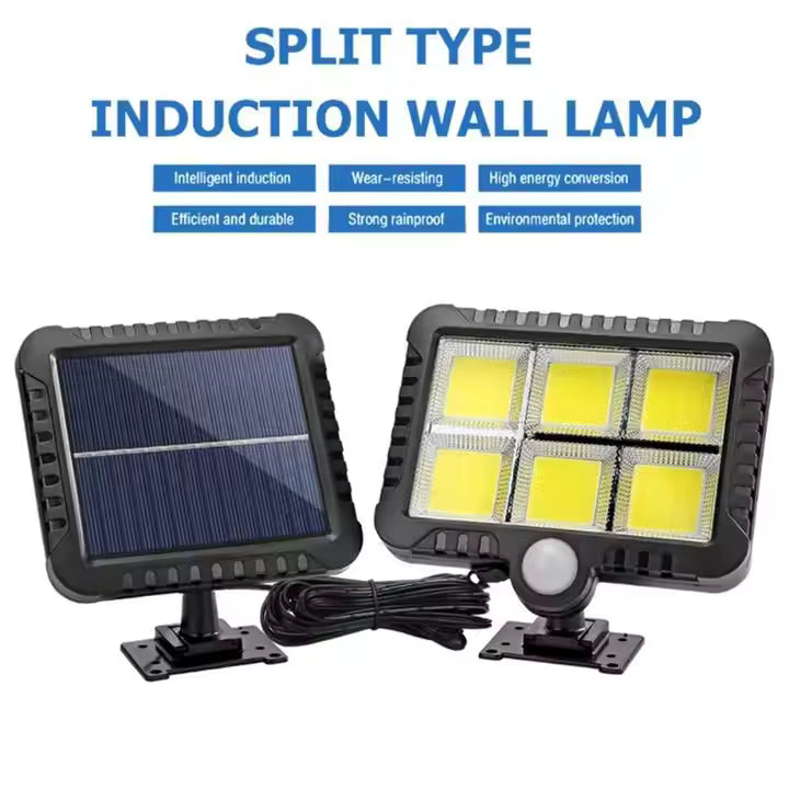 120 LED Motion Sensor Wall Solar Light with Separated Solar Panel