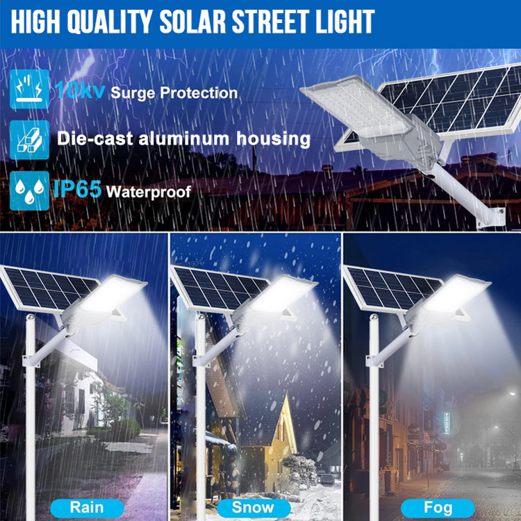 Solar Street Lights Outdoor, Commercial Parking Lot Light Dusk to Dawn IP67 Waterproof 6500K Solar Security Flood Lights Solar Lamp for Yard, Road, Basketball Courts