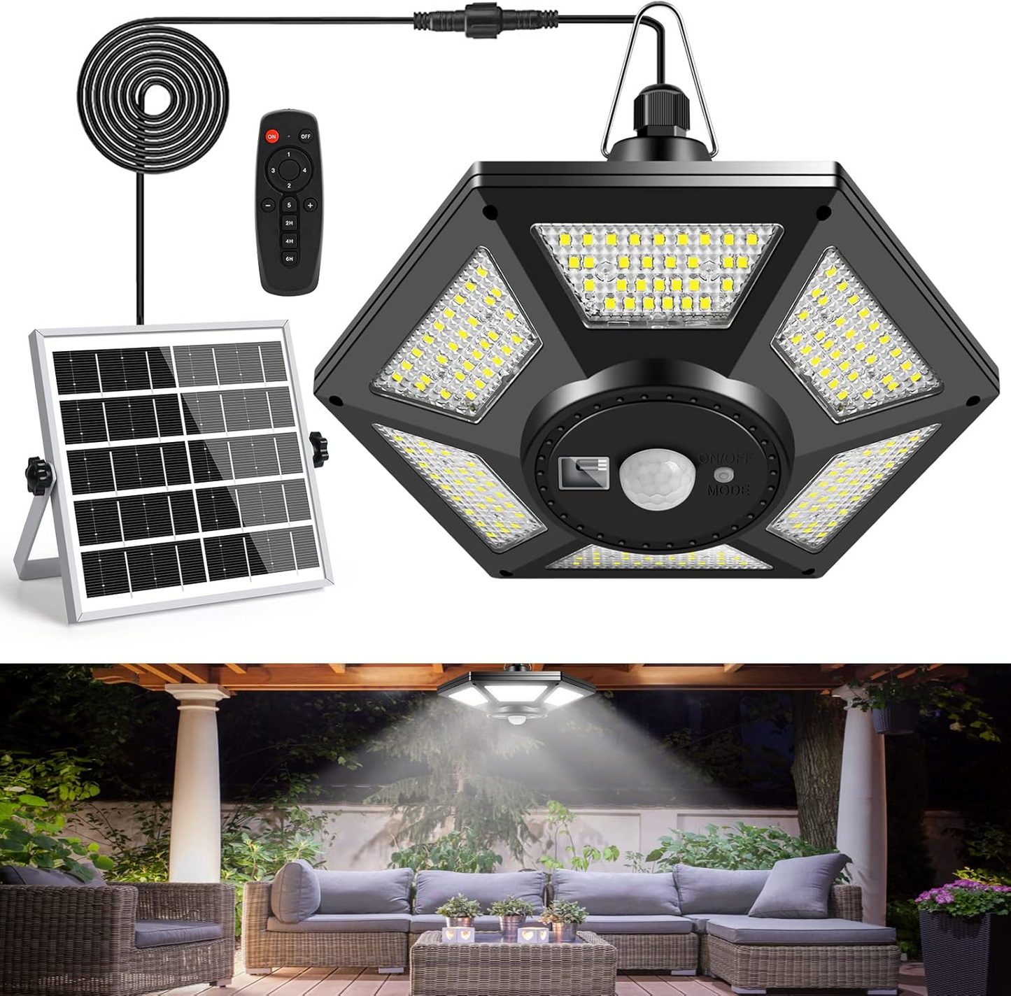 Solar Shed Light with Motion Sensor & Remote Control