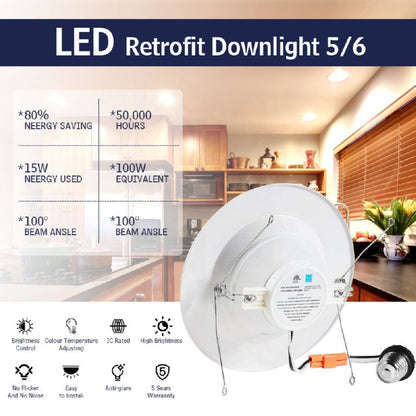 4 Inch 5CCT Retrofit LED Pot Lights