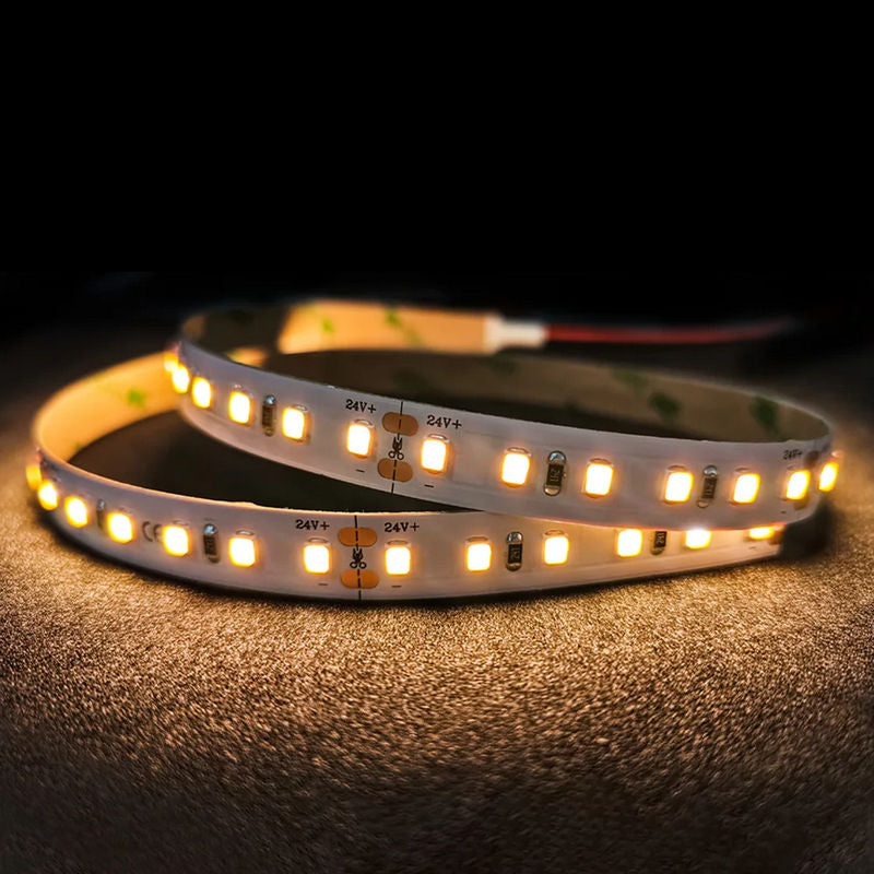 2835 LED Strip Light 24V DC, 600 LEDs, High CRI 90+, 12W/M Flexible LED Tape Light, 8mm Slim Cuttable LED Strip, IP20 Indoor, cETLus Certified, 5M Roll