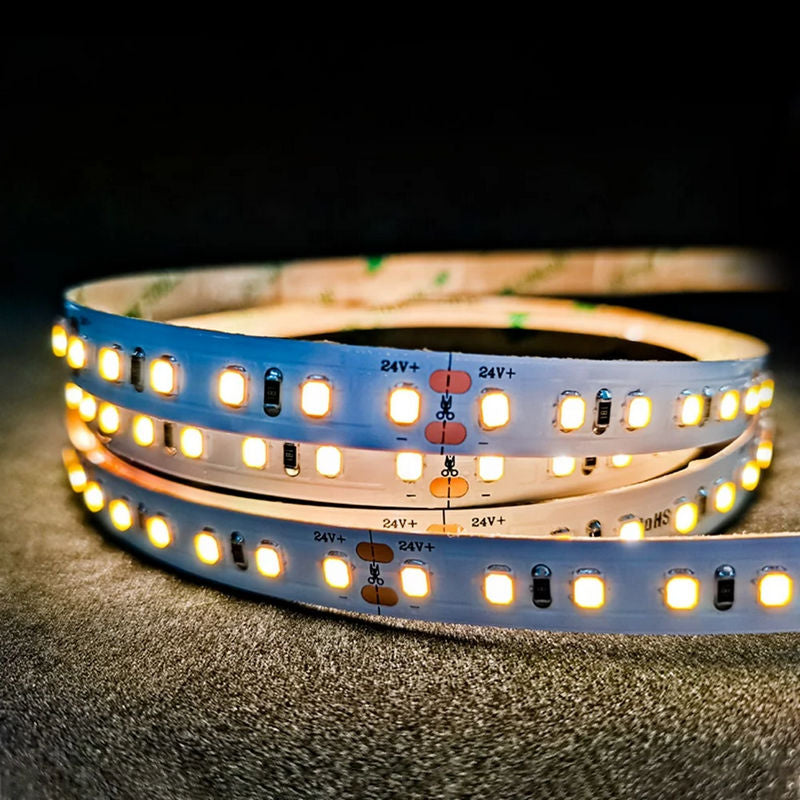 2835 LED Strip Light 24V DC, 600 LEDs, High CRI 90+, 12W/M Flexible LED Tape Light, 8mm Slim Cuttable LED Strip, IP20 Indoor, cETLus Certified, 5M Roll