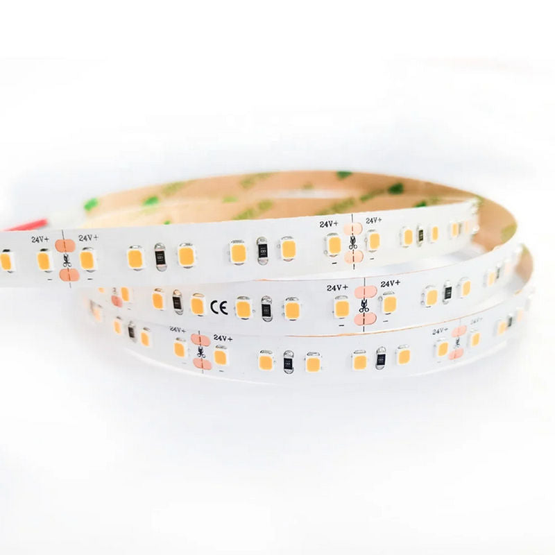 2835 LED Strip Light 24V DC, 600 LEDs, High CRI 90+, 12W/M Flexible LED Tape Light, 8mm Slim Cuttable LED Strip, IP20 Indoor, cETLus Certified, 5M Roll