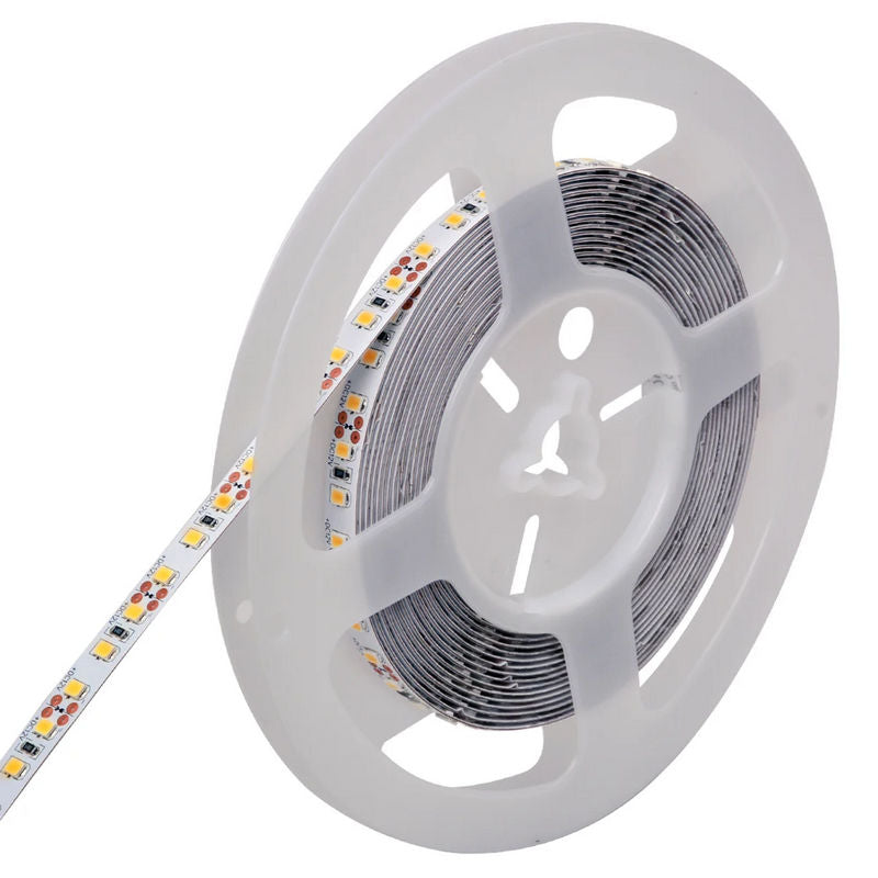 2835 LED Strip Light 24V DC, 600 LEDs, High CRI 90+, 12W/M Flexible LED Tape Light, 8mm Slim Cuttable LED Strip, IP20 Indoor, cETLus Certified, 5M Roll