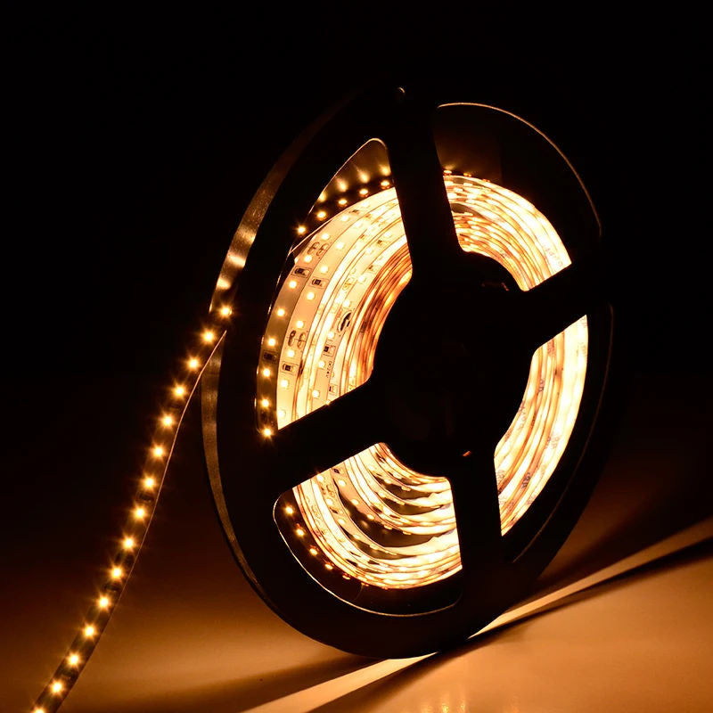 2835 LED Strip Light 24V DC, 600 LEDs, High CRI 90+, 12W/M Flexible LED Tape Light, 8mm Slim Cuttable LED Strip, IP20 Indoor, cETLus Certified, 5M Roll