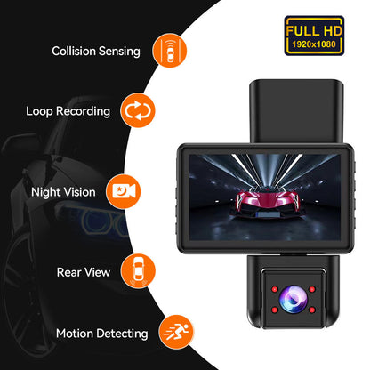 1080P +720P+720P 3CH Dash Cam With WiFi
