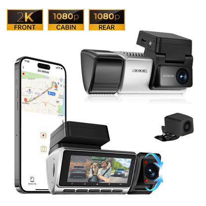2K+1080P+1080P 3CH Dash Cam With WiFi