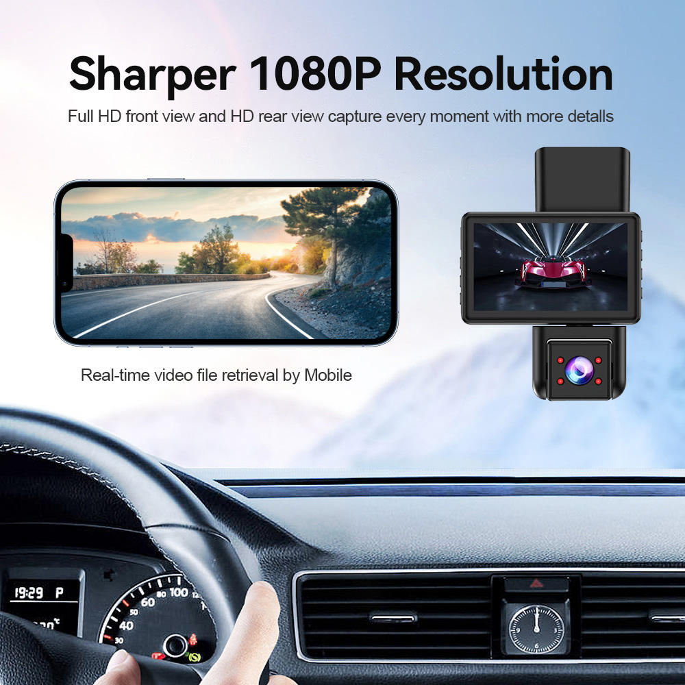 1080P +720P+720P 3CH Dash Cam With WiFi