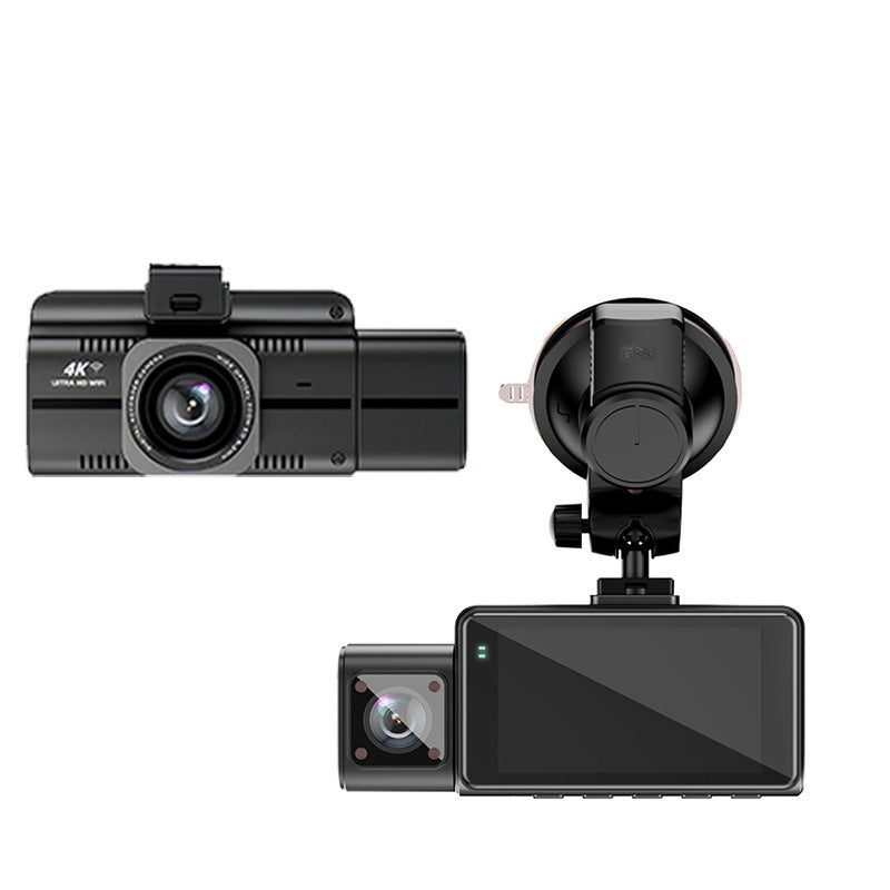 4K+1080P+1080P 3CH Dash Cam With WiFi,64GB Memory Card