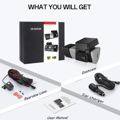 2K+1080P+1080P 3CH Dash Cam With WiFi