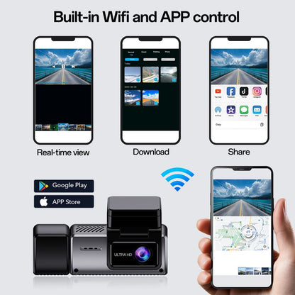 2K+1080P+1080P 3CH Dash Cam With WiFi