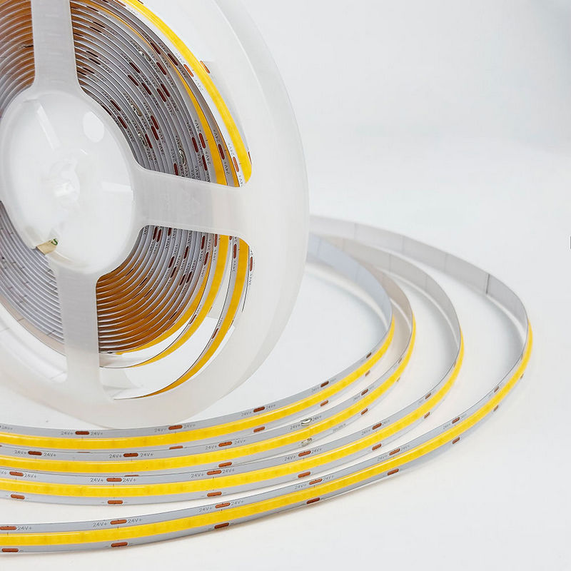 COB 24V LED Strip Light 1920 LEDs High CRI 90+, 10W/M Flexible LED Tape Light,2700K 3000K 4000K, 6000K 900–1000LM/M, 8mm Slim Cuttable Every 50mm, cETLus Certified Indoor LED Strip, 5M Roll