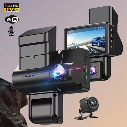 1080P +720P+720P 3CH Dash Cam With WiFi