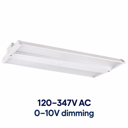 Linear high bay 120–347V AC input and 0–10V dimming