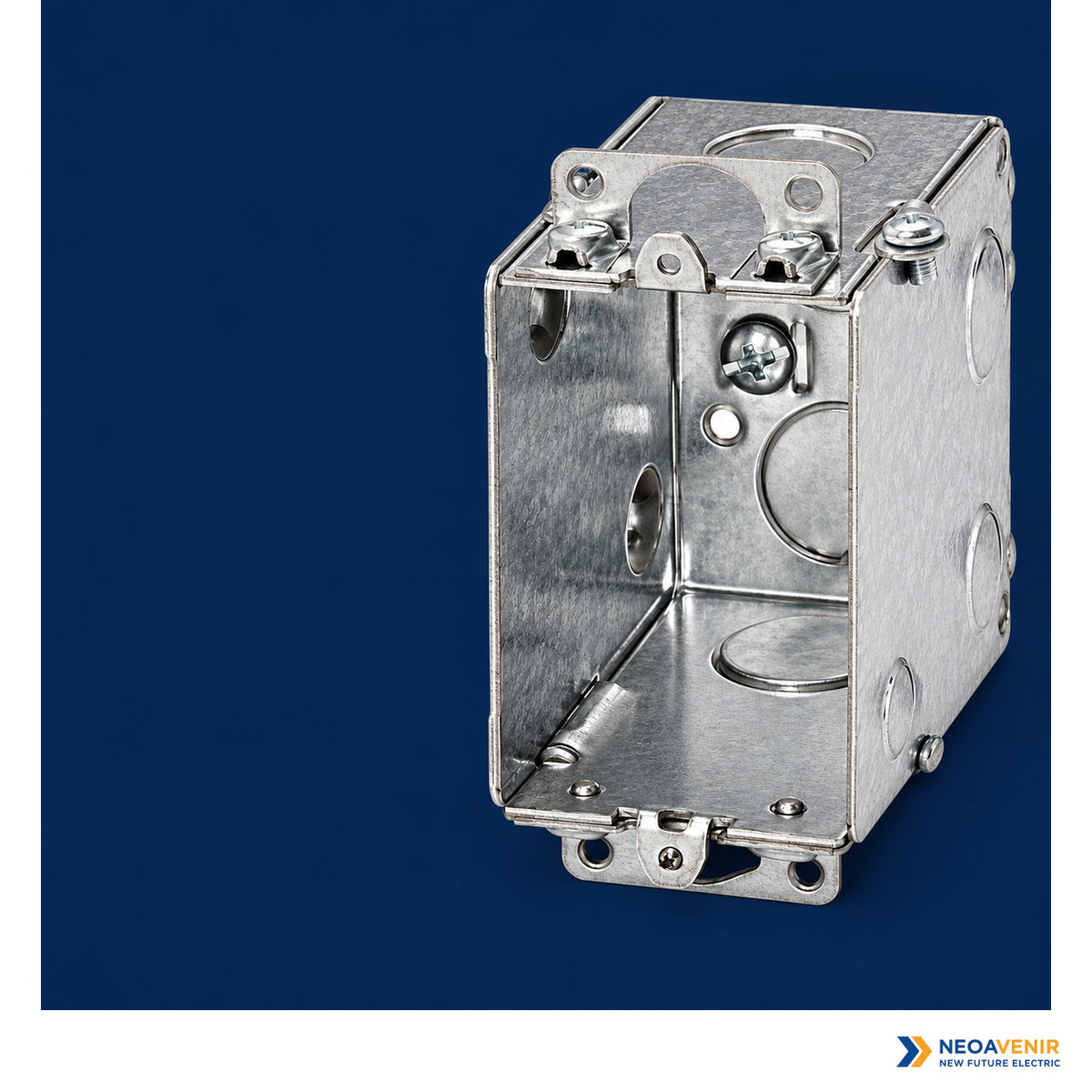 1004-L metal electrical box with New Future Electric branding
