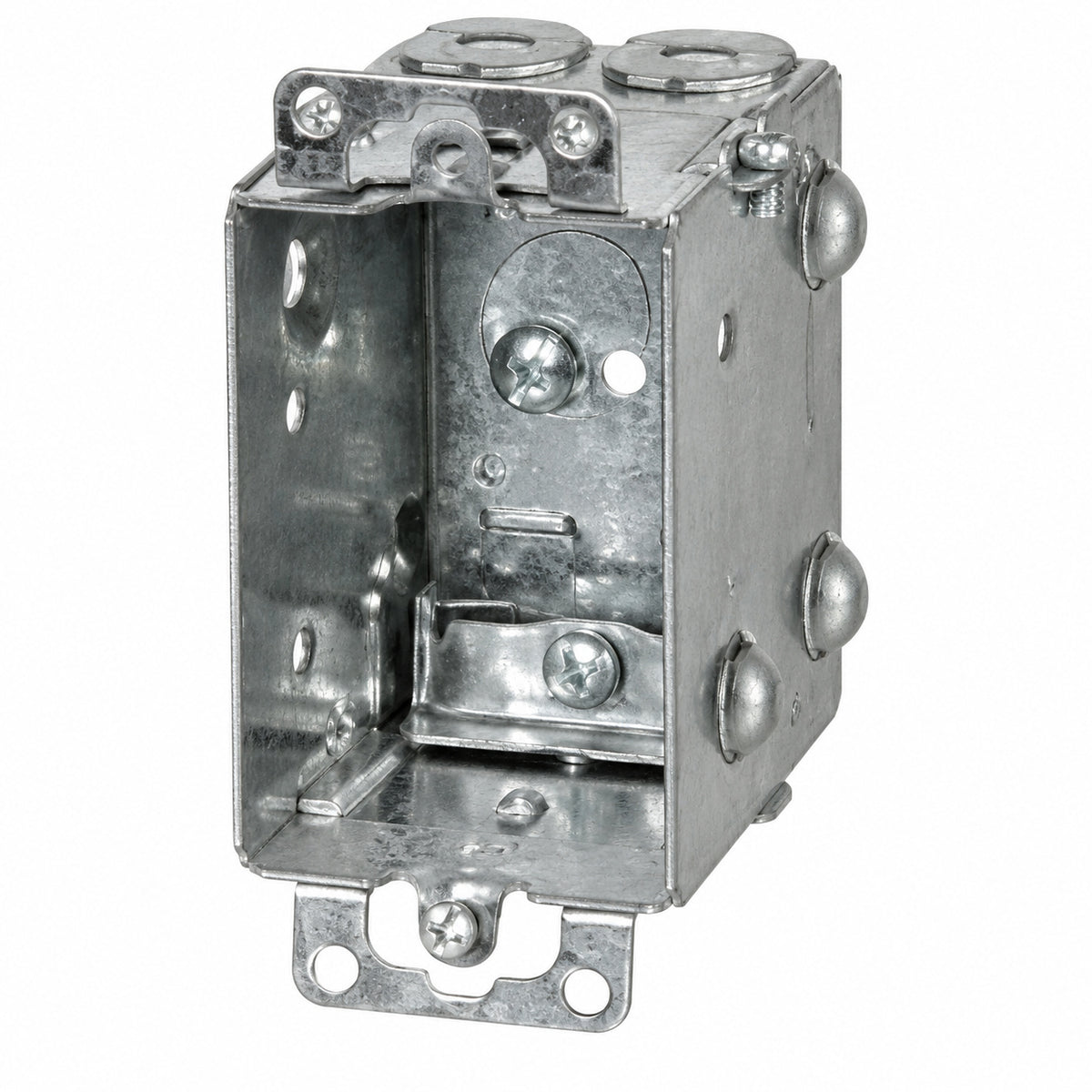 1104-LA rectangular metal electrical box on white background