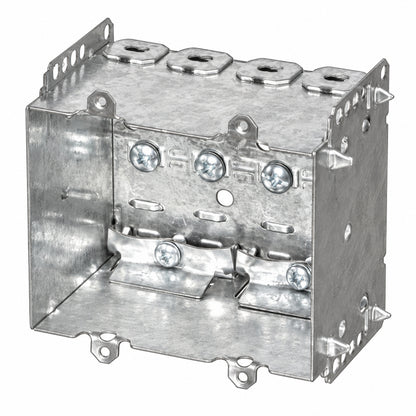2104-LLE2 rectangular metal electrical box on white background
