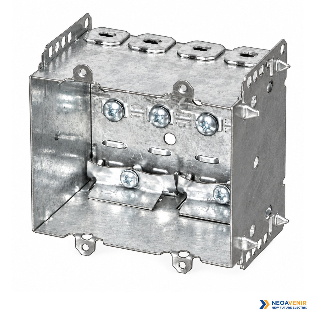 Front-oblique view of the 2104-LLE2 metal box