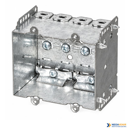 Front-oblique view of the 2104-LLE2 metal box
