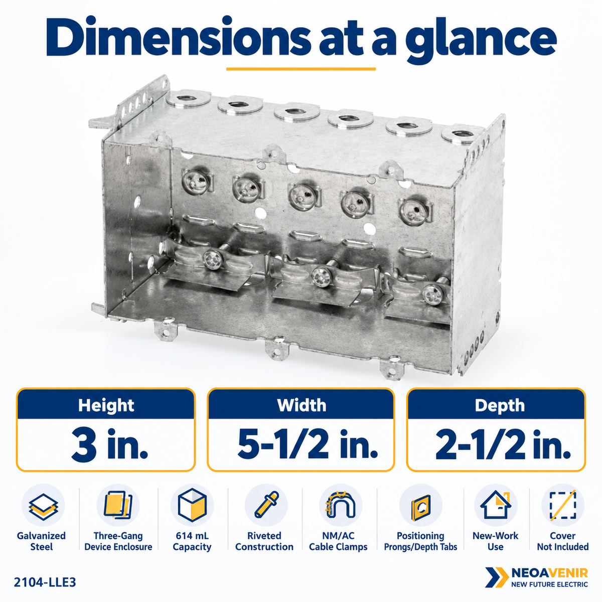 2104-LLE3 dimensions — NeoAvenir / New Future Electric
