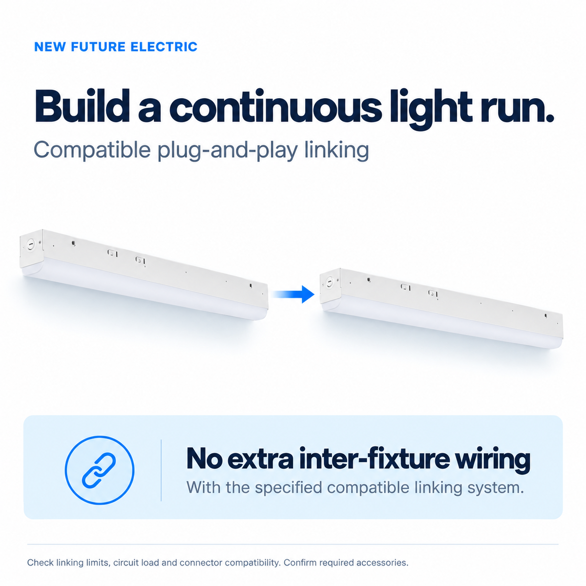 4FT linkable LED linear strip light - linking system
